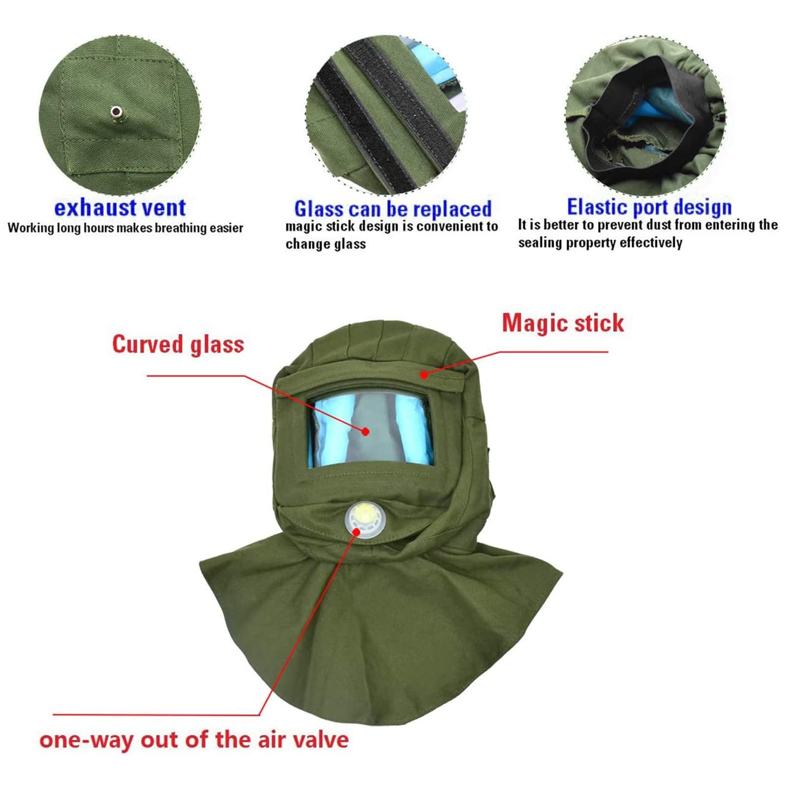 Mũ trùm đầu phun cát Mũ bảo hiểm mài mòn, Mũ bảo hiểm phun cát chống gió cát