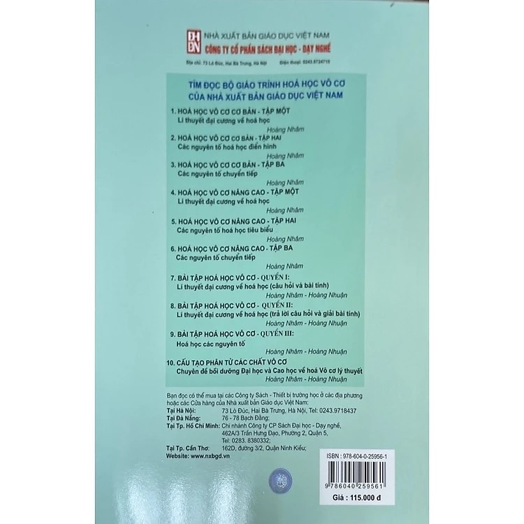 Sách - Hoá Học Vô Cơ Cơ Bản, Tập 3