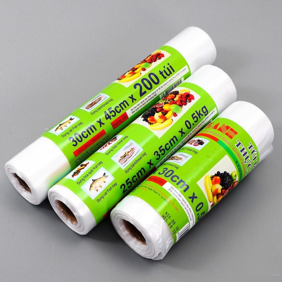 Combo 3 cuộn túi đựng thực phẩm tự phân hủy sinh học trắng