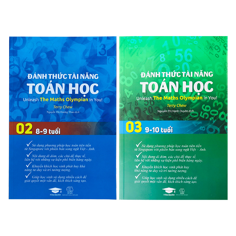 Sách Đánh Thức Tài Năng Toán Học 2 và 3 - Sách Song Ngữ Giúp Trẻ Vừa Học Toán Vừa Ôn Luyện Tiếng Anh Theo Chương Trình Singapore, Sách Toán Lớp 2, Lớp 3, Lớp 4 - Á Châu Books, Bìa Cứng, In Màu