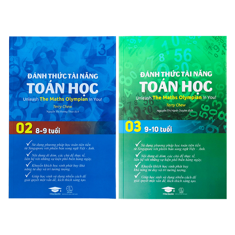 Hình ảnh Sách Đánh Thức Tài Năng Toán Học 2 và 3 ( 8 - 10 tuổi ) - Sách Song Ngữ ( Việt – Anh) Giúp Trẻ Vừa Học Toán Vừa Ôn Luyện Tiếng Anh Theo Chương Trình Singapore, Sách Toán Lớp 2, Lớp 3, Lớp 4 - Á Châu Books, Bìa Cứng, In Màu