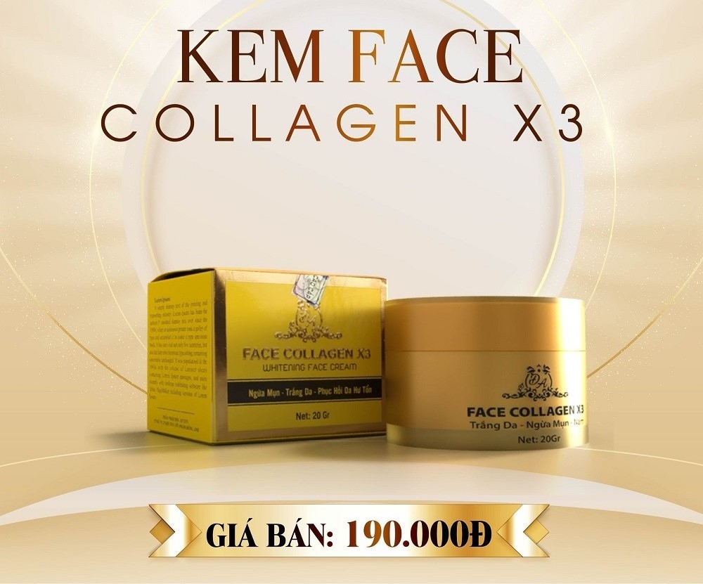 Kem Face Collagen X3 Dưỡng Trắng Da - Ngừa Mụn - Mờ Nám - Phục Hồi Da Mỹ Phẩm Đông Anh Chính Hãng 20g