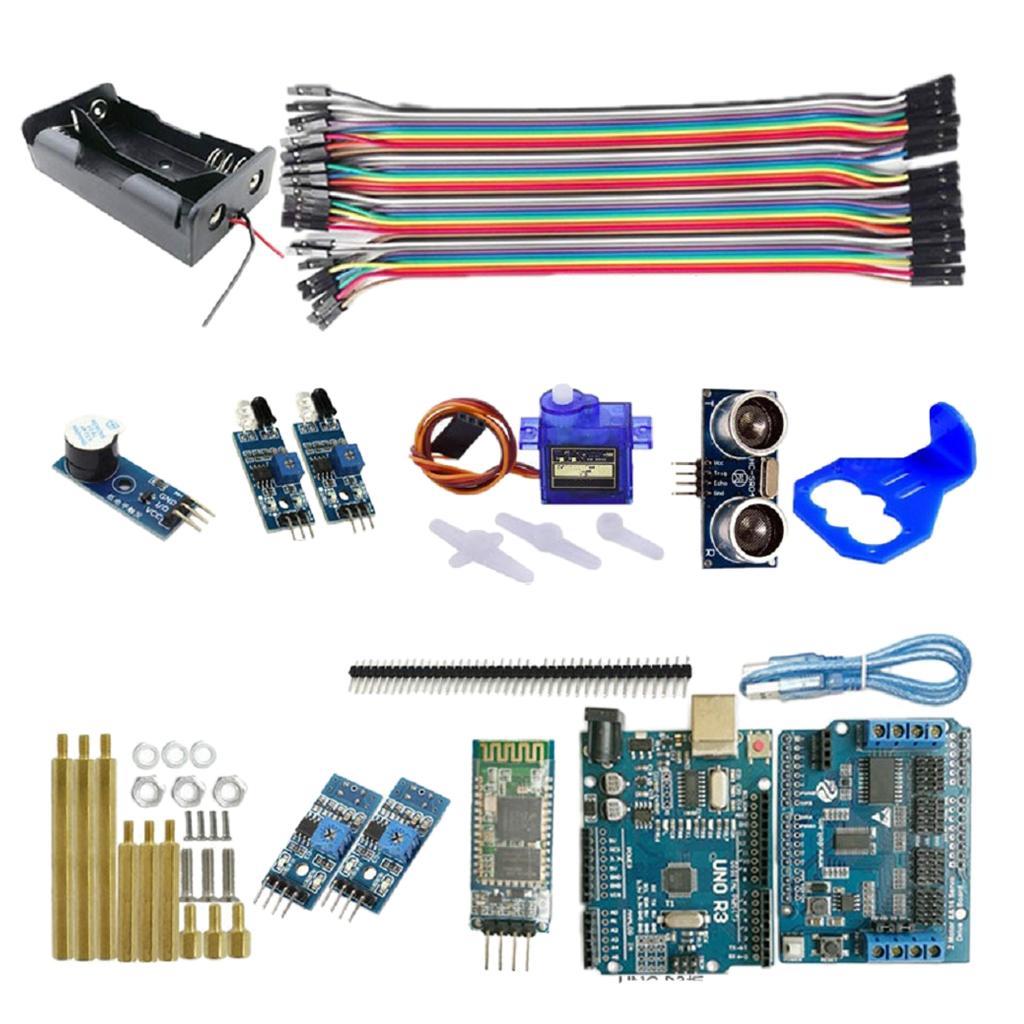 Robot Project Super Starter Kit with R3 Control Board, SG 90 Servo, Ultrasonic Sensor,Infrared Obstacle Avoidance Module for DIY