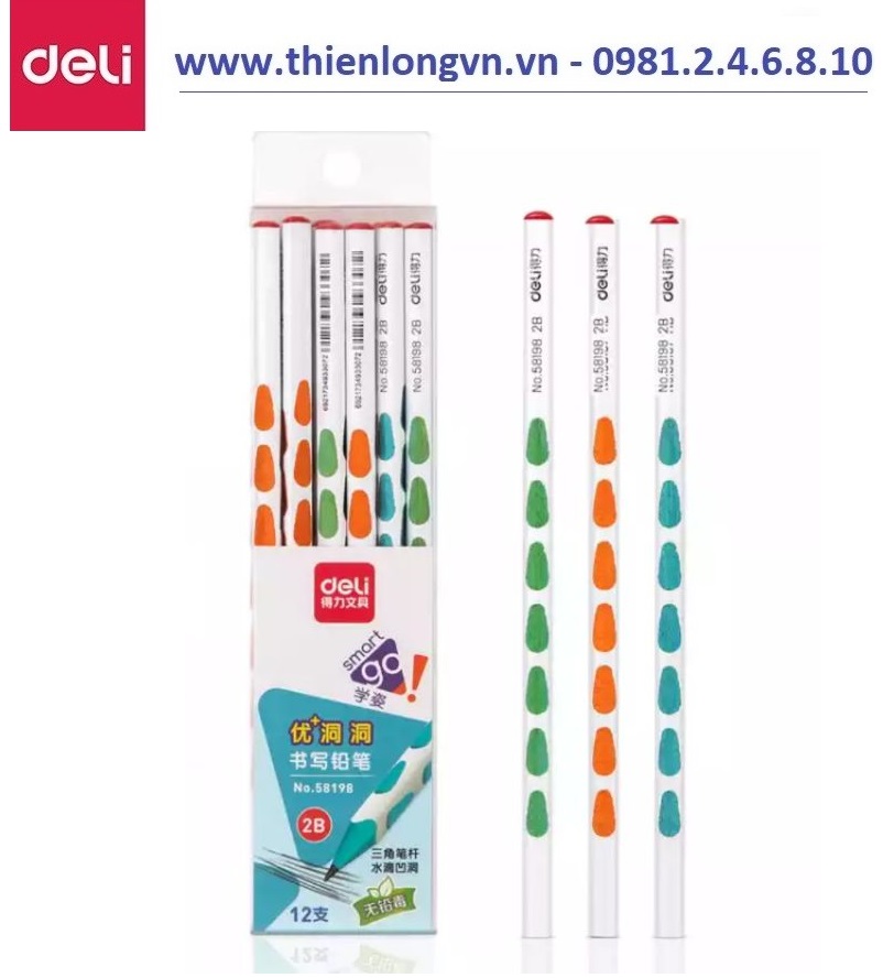 Hộp 12 cây bút chì định vị nhiều màu Deli 58198