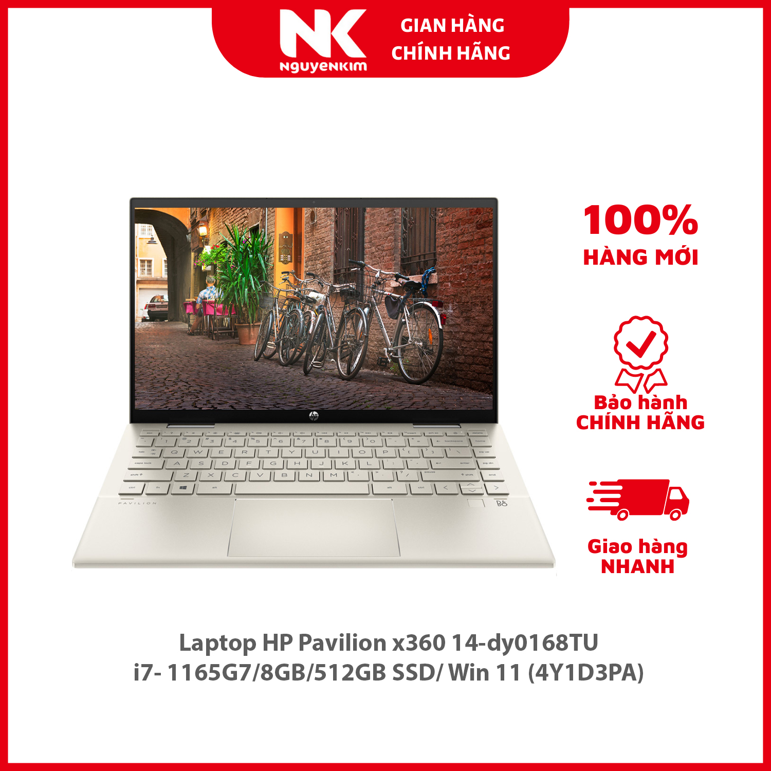 Laptop HP Pavilion x360 14-dy0168TU i7- 1165G7/8GB/512GB SSD/ Win 11 (4Y1D3PA) - Hàng chính hãng