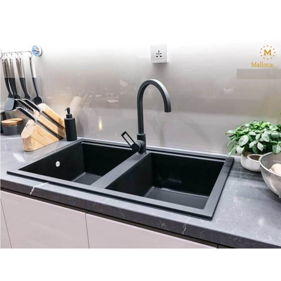 Chậu Rửa Đá Granite Nano Malloca NERO K-45040 - Đen