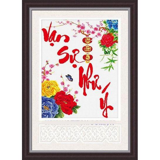 Tranh thêu chữ thập Vạn Sự Như Ý DLH-222736