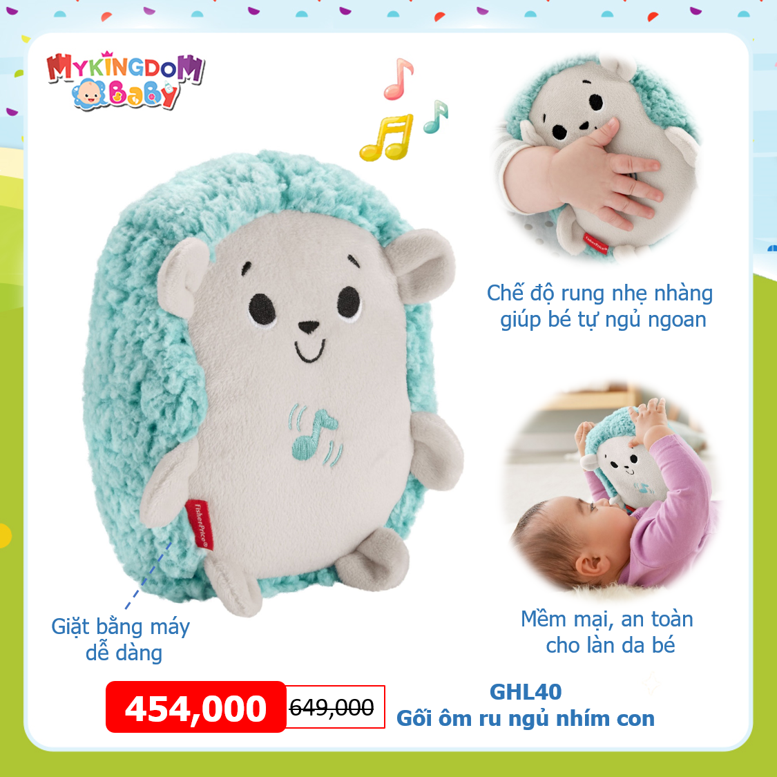 Đồ Chơi FISHER PRICE Gối Ôm Ru Ngủ Nhím Con GHL40