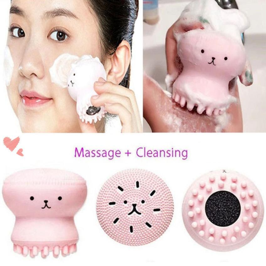 Dụng cụ rửa mặt và massage bạch tuộc Silicon