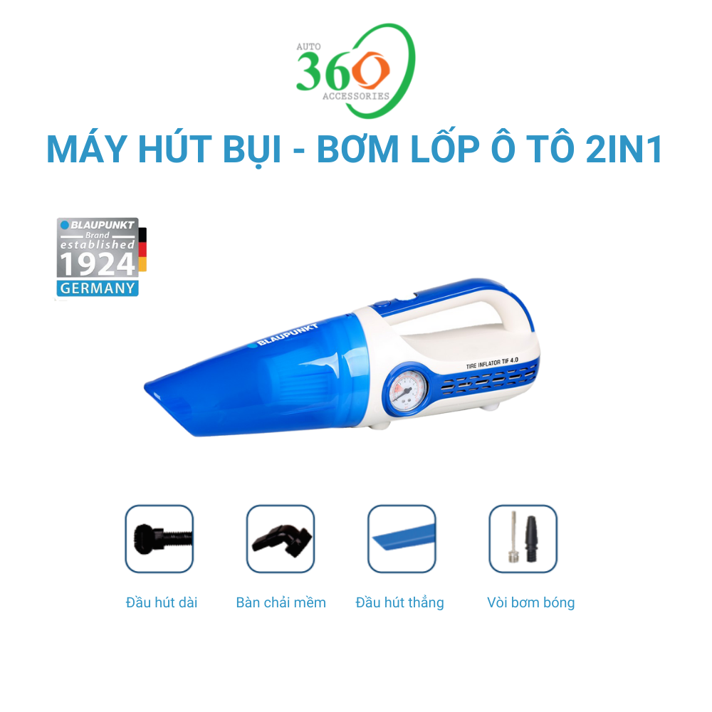 Máy bơm lốp kiêm hút bụi 2 trong 1 TIF 4.0 BLAUPUNKT