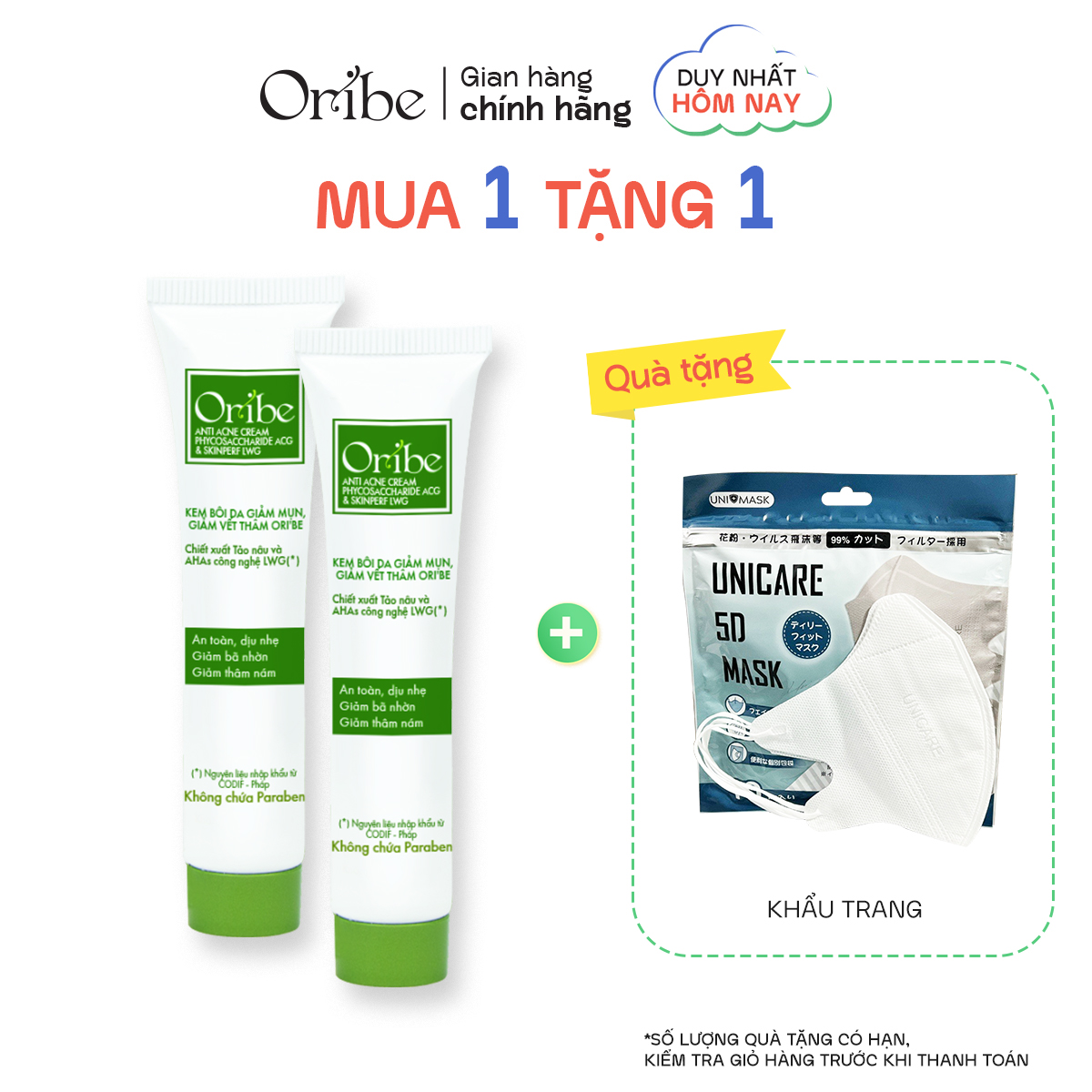 Combo 2 kem chấm mụn Oribe giảm mụn ẩn mờ thâm liền sẹo 20g