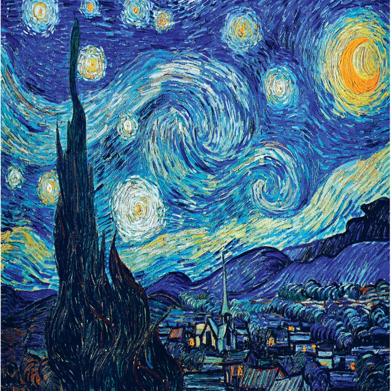 Bộ Tranh Ghép Xếp Hình 1000 Pcs Jigsaw Puzzle Starry Night của danh họa Vincent Van Gogh Thú Vị Cao Cấp