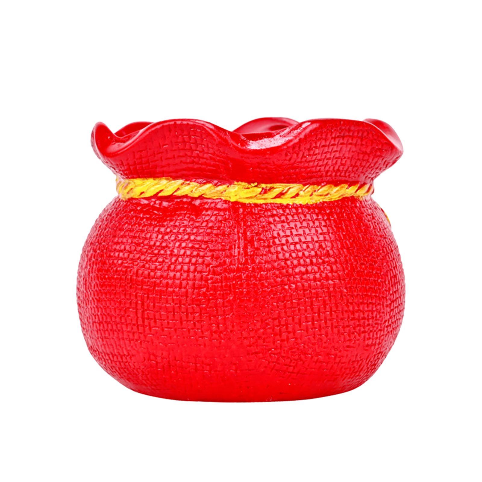 Fortune Bag Statue Ornament Creative Flower Vase for Living Room Gift Party