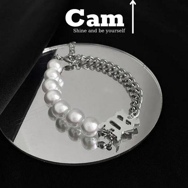 Vòng Tay Lắc Tay Hạt Trai Nam Nữ Unisex Phối Chuỗi Mắt Xích 7mm Kí Hiệu Chữ Misbhv TITAN Không Gỉ Hình Dáng Đơn Giản