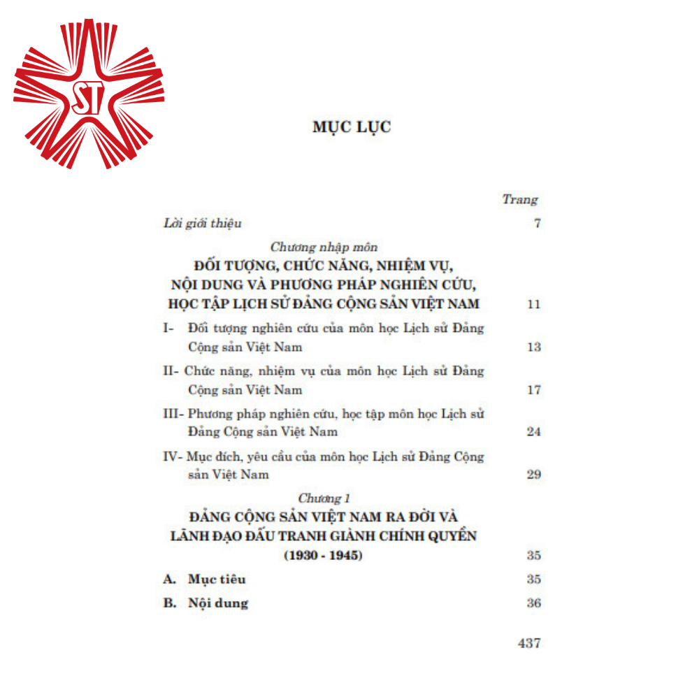 Giáo trình lịch sử Đảng Cộng Sản Việt Nam (Dành cho bậc đại học hệ không chuyên lý luận chính trị)