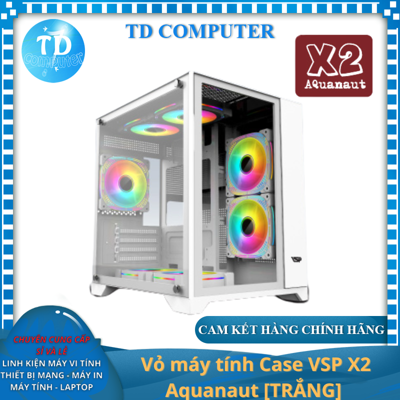 Vỏ máy tính Case VSP X2 Aquanaut không Fan Kính cường lực 2 mặt - Hàng chính hãng Tech Vision phân phối