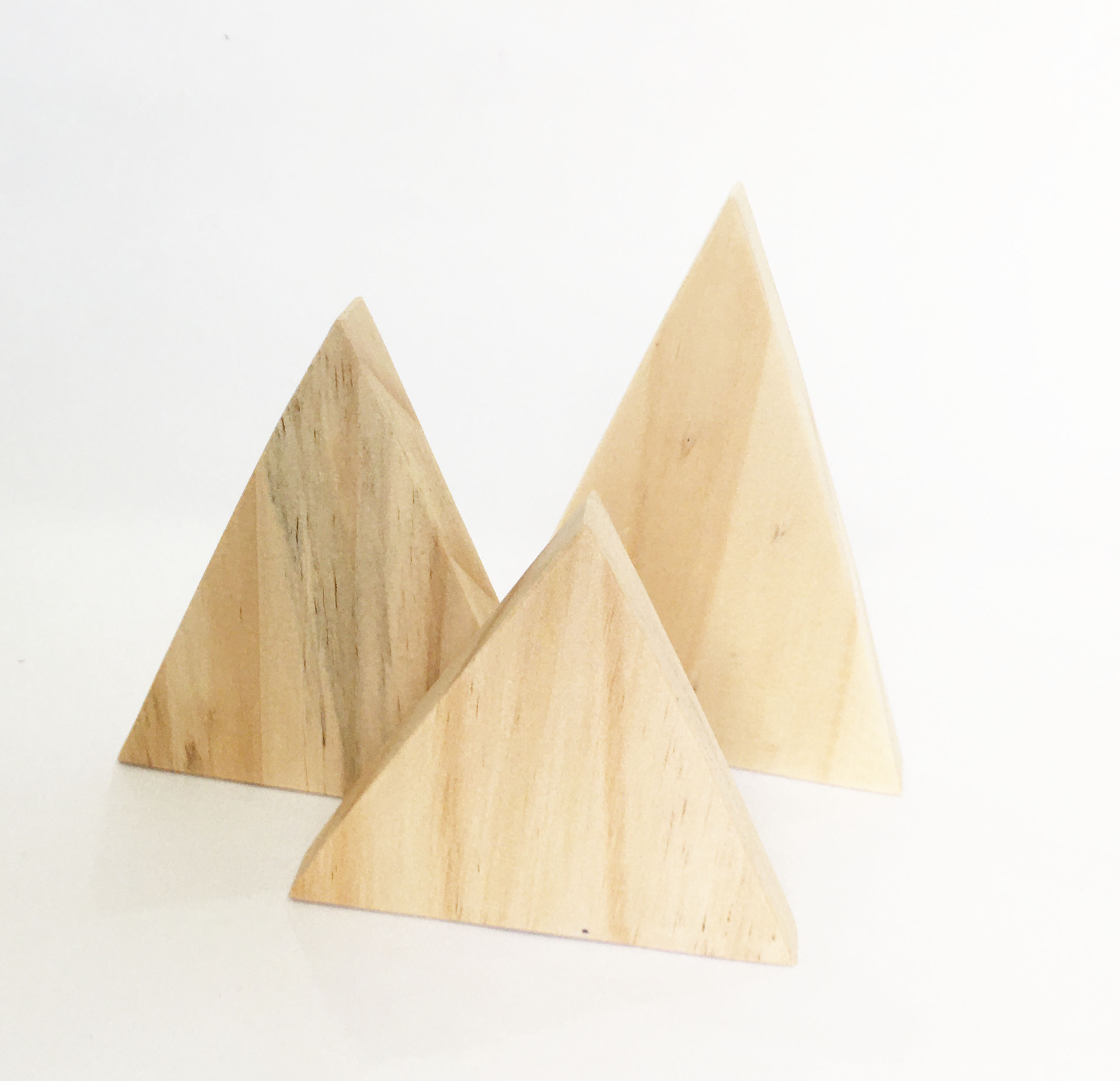 Combo 3 ngọn núi mini trang trí bằng gỗ thông trang trí handmade, vẽ, decor hoặc đồ chơi