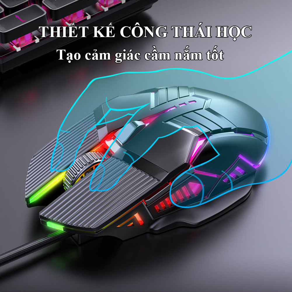 Chuột Máy Tính Gaming POERMAX S800 Kết Nối Có Dây DPI 3200 Hàng Chính Hãng