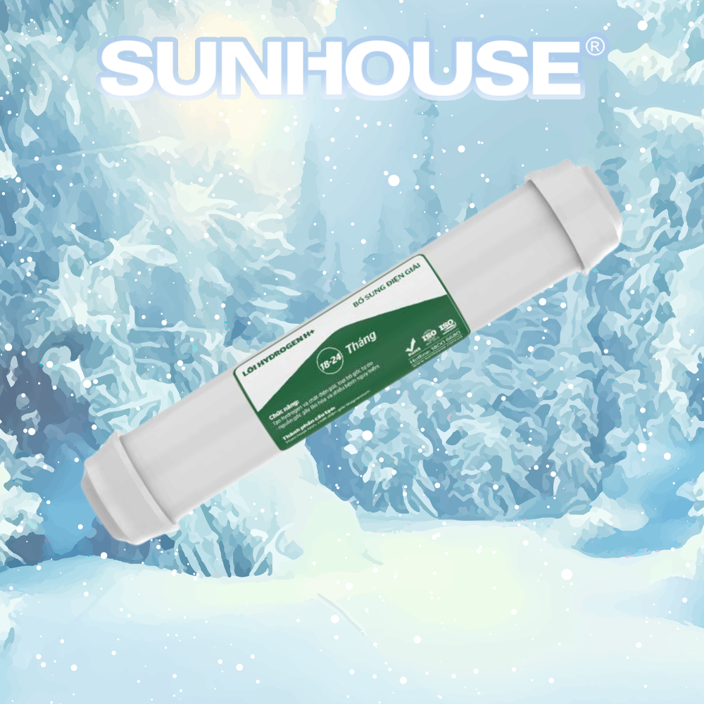 Lõi lọc nước số 10 SUNHOUSE SHRLL10 - Lõi điện giải Hydrogen SHA-WFHYD - Hàng chính hãng