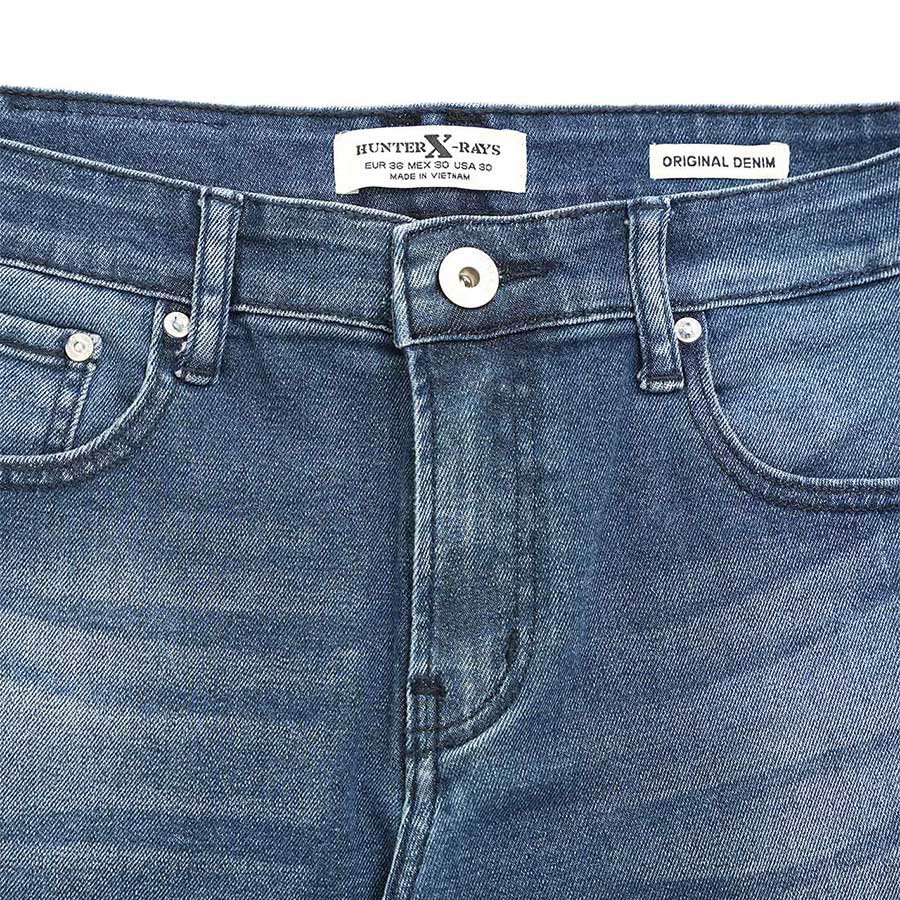 Quần Short Jeans Nam Cao Cấp HUNTER X-RAYS Form Slimfit Màu Xanh S64