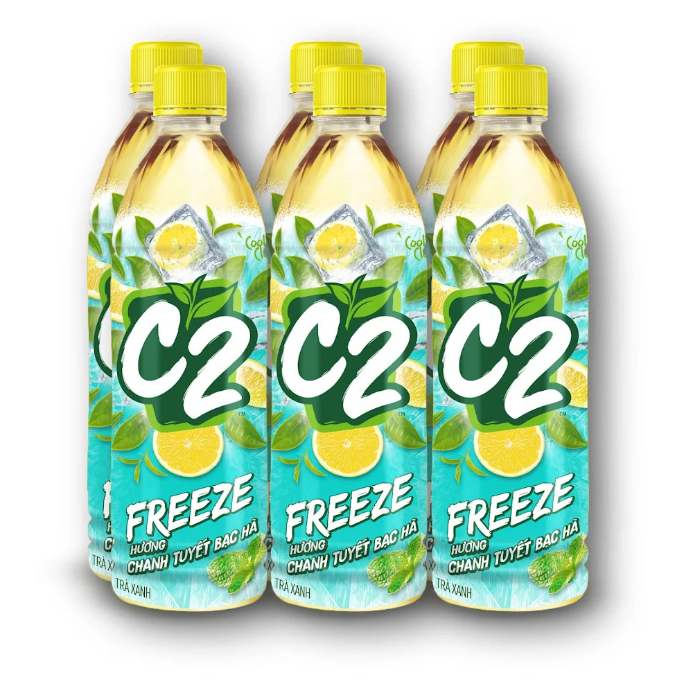 Thùng 24 chai Trà C2 Freeze 455ml x 24 đủ vị