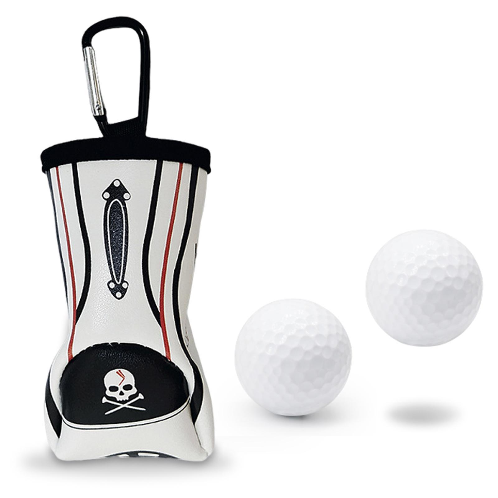 Small Waterproof Leather Golf Ball Storage Pouch