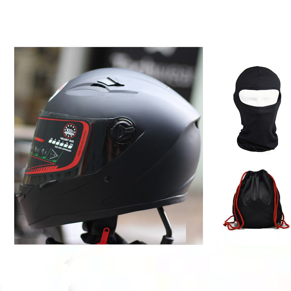 Nón AGU Fullface đen nhám Siêu chất Kèm sừng gắn nón + Tặng túi rút và khăn Ninja