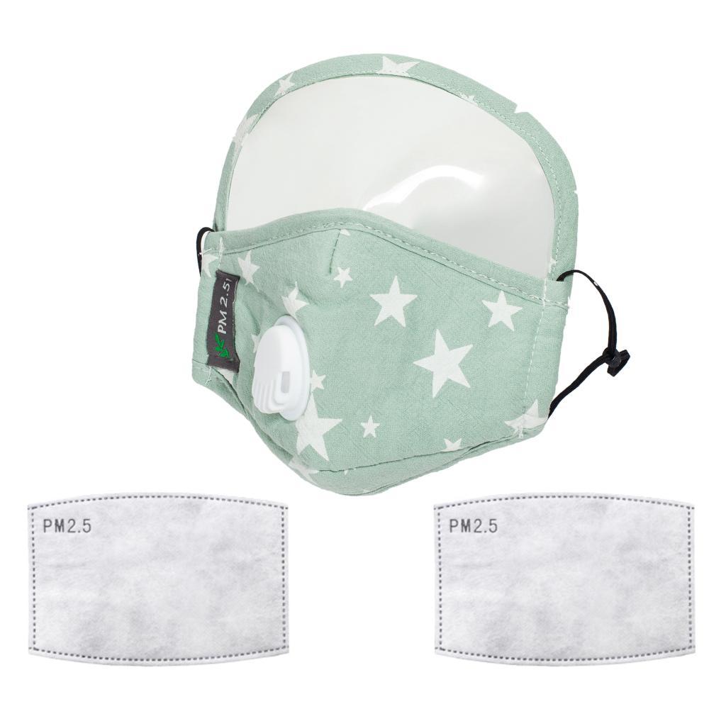 Kids Cotton Mouth Cover Face Masks With PM2.5 Filters & Eye
