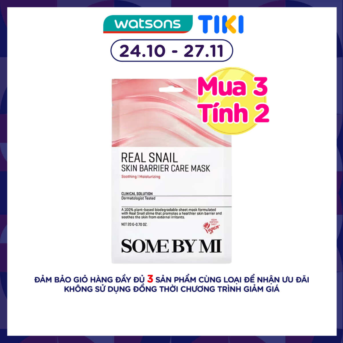 Mặt Nạ Giấy Some By Mi Bảo Vệ Da Real Snail Skin Barrier Care Mask 20g