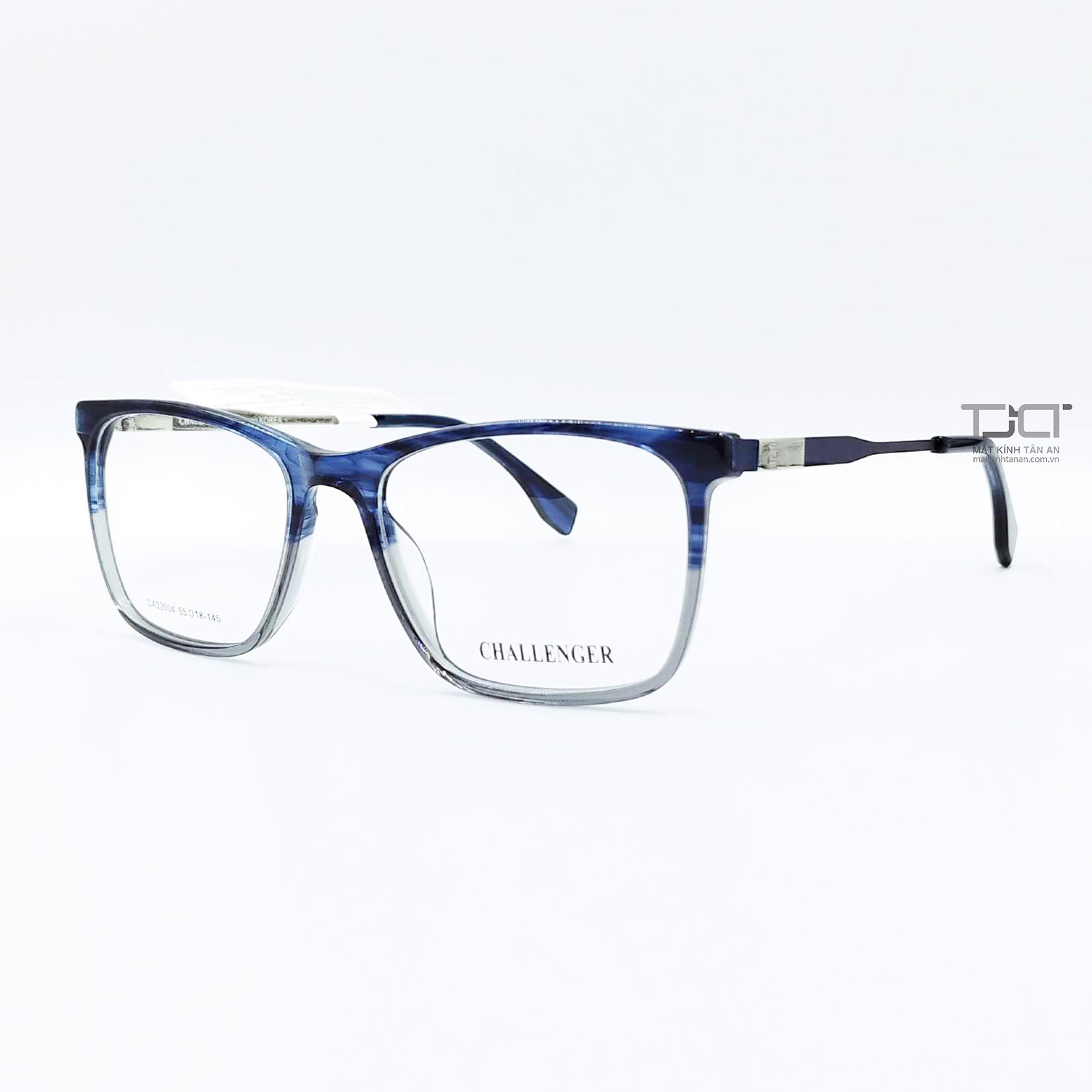 Gọng Kính Unisex phom vuông thời trang Hàn quốc, chính hãng Challenger CA22004