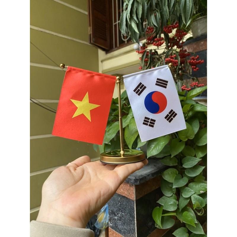 Cờ việt hàn mini trang trí oto