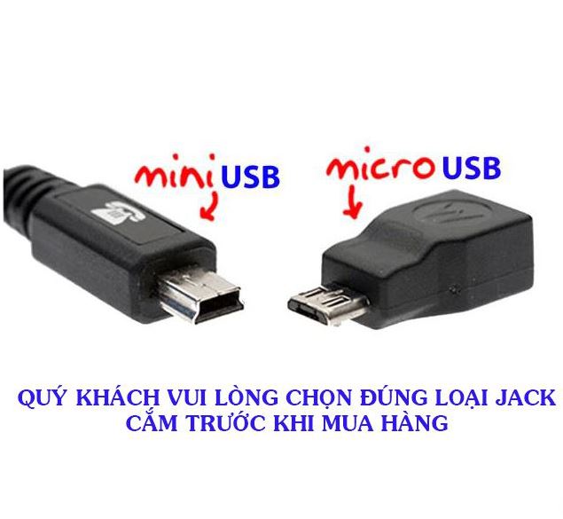 Dây Nguồn Camera Hành Trình Chân Cắm USB,Đầu Cắm Mini USB Hoặc Micro USB