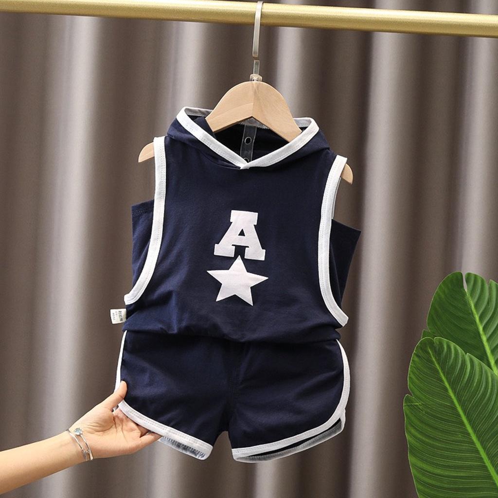 Bộ Quần Áo Bé Trai, Đồ Bộ Sát Nách In Ngôi Sao Chất Cotton Cao Cấp Cho Bé Từ 7-28kg - ROSY KIDS