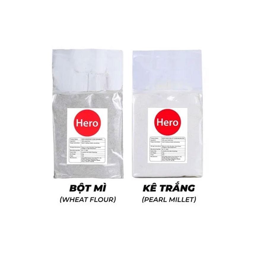 Combo 2 loại bột 1KGX2 Bột mì nguyên cám + Bột kê trắng