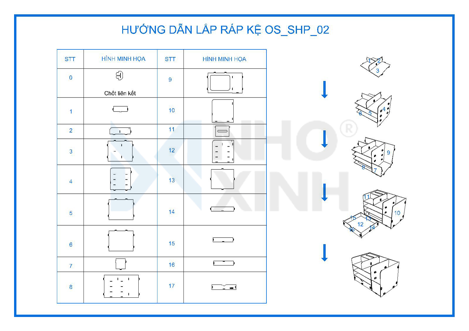 Kệ hồ sơ để bàn lắp ráp, Nhãn hiệu Nhỏ và Xinh, xuất xứ Việt Nam, sắp xếp bàn làm việc gọn gàng, thích hợp làm quà tặng ý nghĩa cho bạn bè, người thân - Kệ hồ sơ số 2 - OS_SHP_02