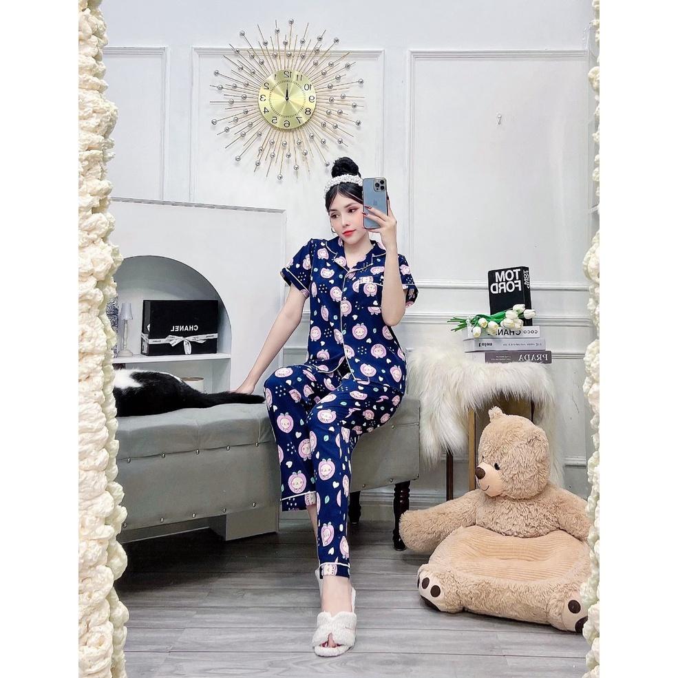 ĐỒ BỘ Pijama mặc nhà lụa hàn freesize mềm mịn 58kg