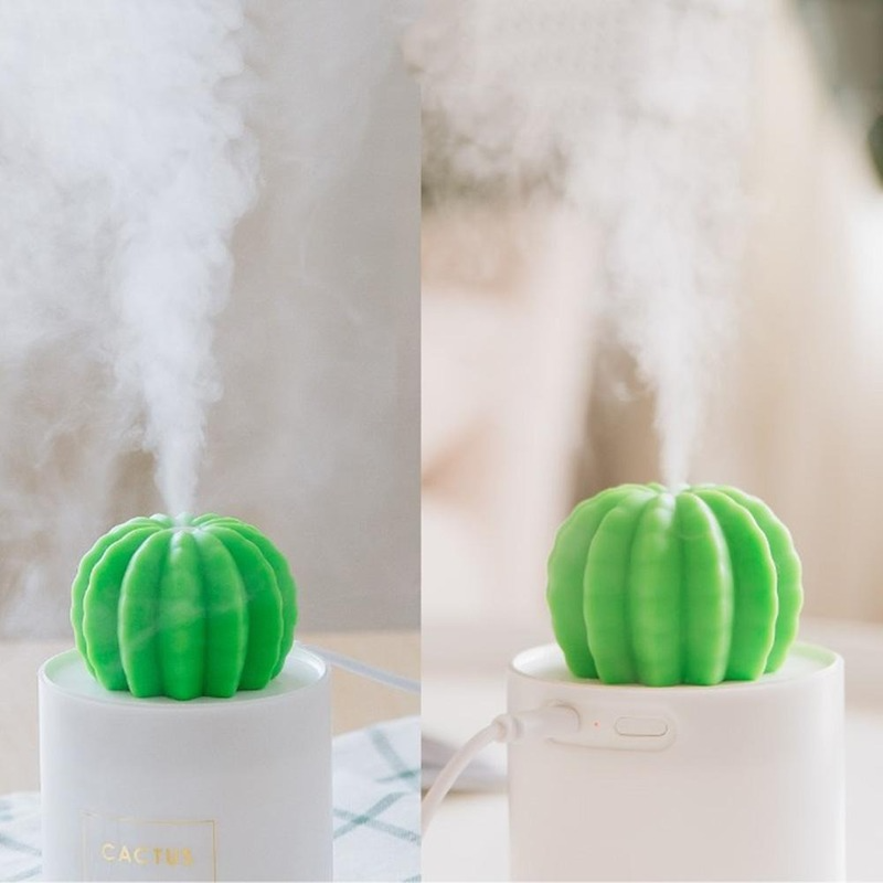 Xương Rồng Máy Phun Sương Tạo Độ Ẩm Sạc Usb 280Ml Thơm Khuếch Tán Tinh Dầu Atomizer Đèn Ngủ Máy Khuếch Tán Tinh Dầu Phòng Máy Phun Sương Tạo Độ Ẩm