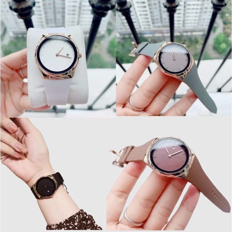 Đồng hồ thời trang nữ DOHORA VN DSDH103 mặt tròn có lịch dùng pin mẫu mới cực hot máy pin chống nước sinh hoạt nhẹ dây Silion dành cho học sinh cấp 2 sinh viên - Hàng nhập khẩu