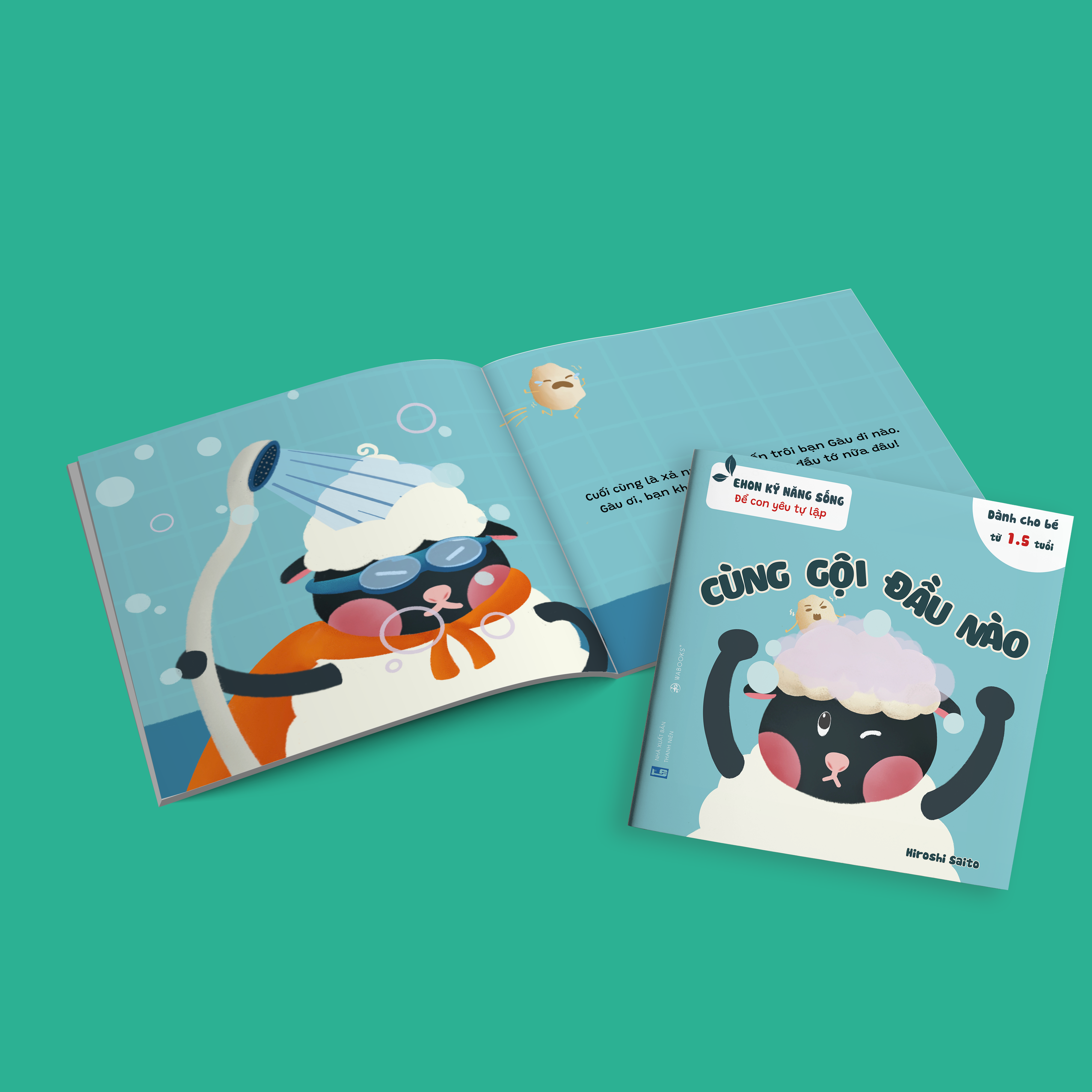 Sách Ehon Kỹ Năng Sống Để Con Yêu Tự Lập - Cùng Gội Đầu Nào