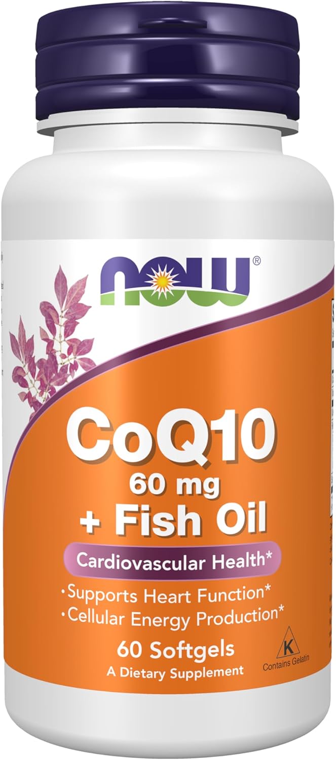 Now CoQ10 60mg With Omega-3 Fish Oil (60 Viên) - Hỗ Trợ Hệ Tim Mạch, Trí Não, Sáng Mắt, Đẹp Da