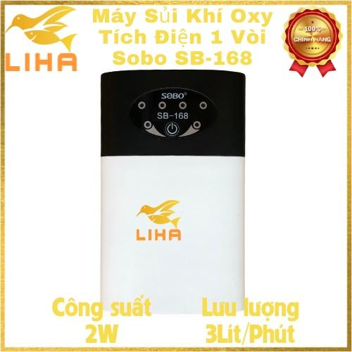 Máy Sủi Oxy Tích Điện 1 Vòi Sobo SB-168 - Phòng Cúp Điện Cho Hồ Cá