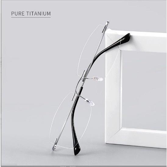 Gọng kính siêu nhẹ titanium mạ crom cao cấp KT50UNIQUI Bạc sáng