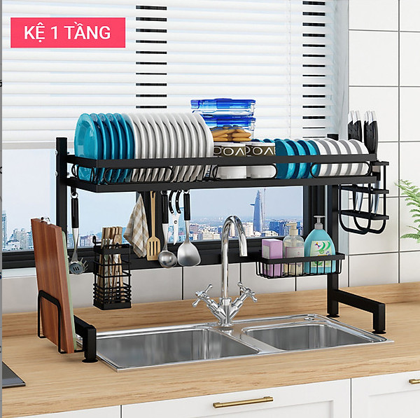 Kệ chén bát thông minh chất liệu inox cao cấp không han gỉ 1 tầng tiết kiệm không gian gia đình