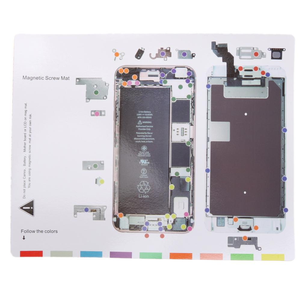 Magnetic Repair Tool Set, Non-Slip Screws Pad Keeper Chart Map + Repair Screw Drivers for iPhone 6s Plus