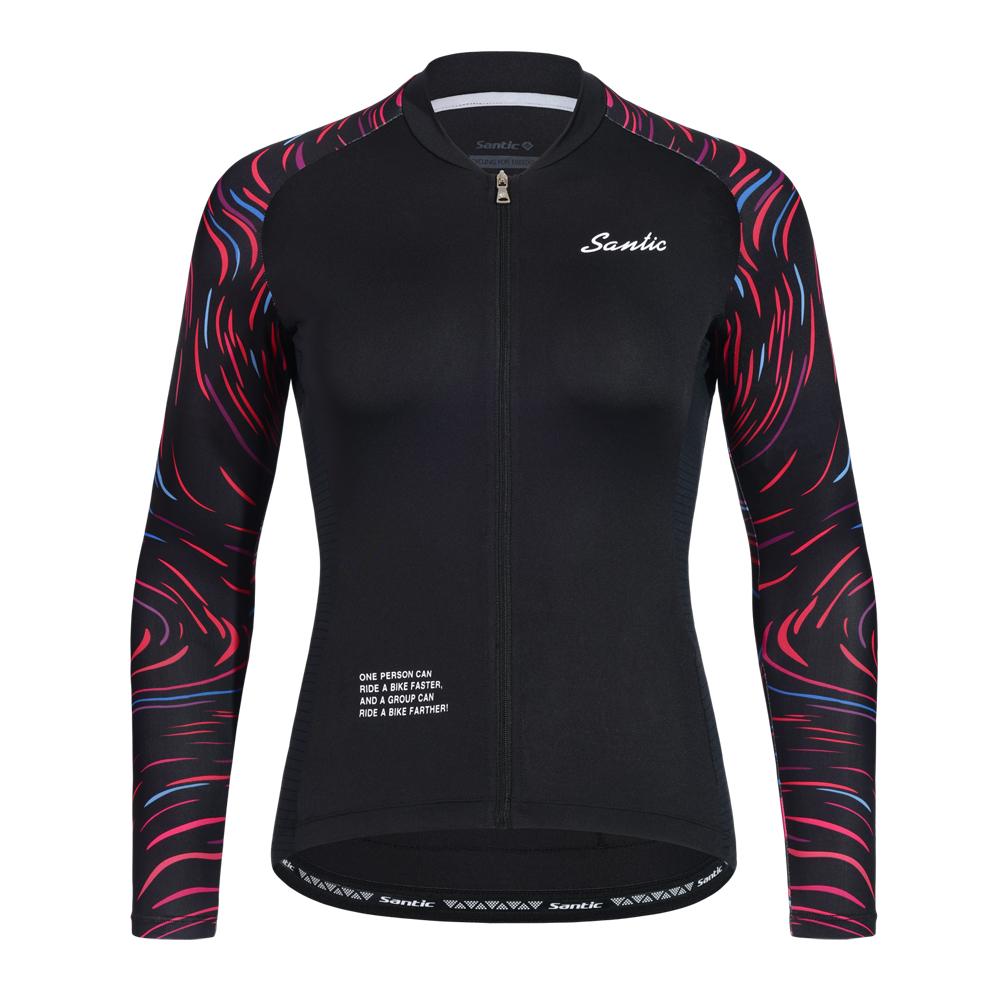 Santic Nữ Đi Xe Đạp Áo Tay Dài Phù Hợp Với Thoải Mái Ngoài Trời MTB Xe Đạp Dài Tay Thoáng Khí Xe Đạp Áo Xe Đạp Đường Bộ Color: KL2C01142H Size: XXL