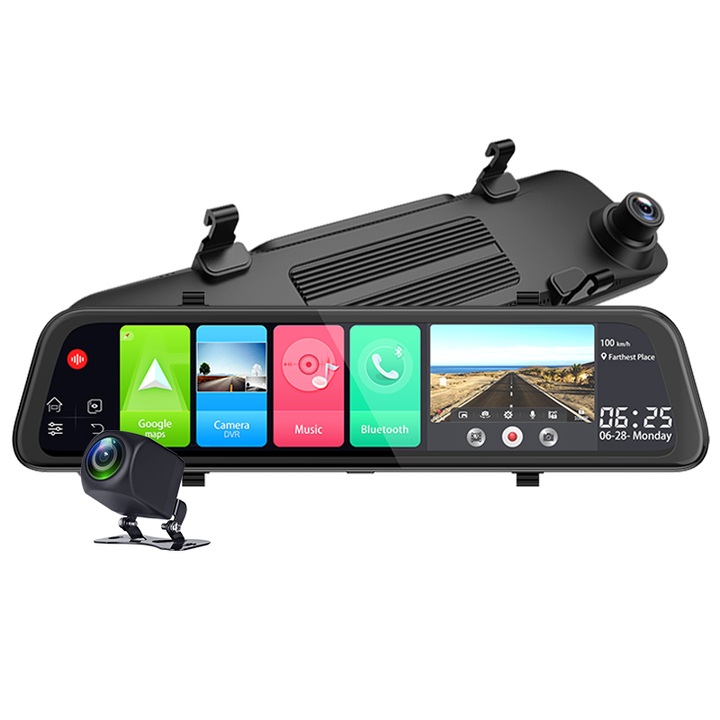 Camera hành trình gương ô tô, xe hơi cao cấp Z68 tích hợp 4G, Wifi, màn hình cảm ứng 12 inch