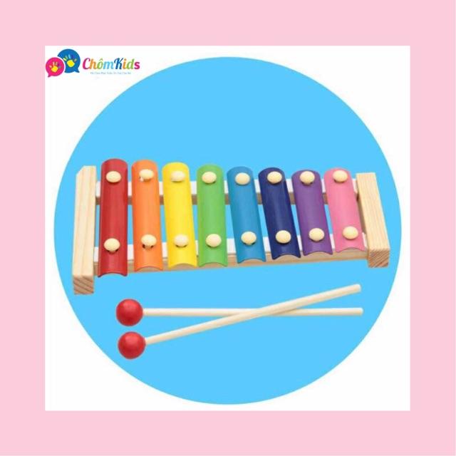 Combo Sét 4 Món Đồ Chơi - Luồn Hạt - Con Sâu Gỗ - Đàn Gỗ 8 Thanh - Cầu Vồng - Giúp Bé Phát Triển Thông Minh