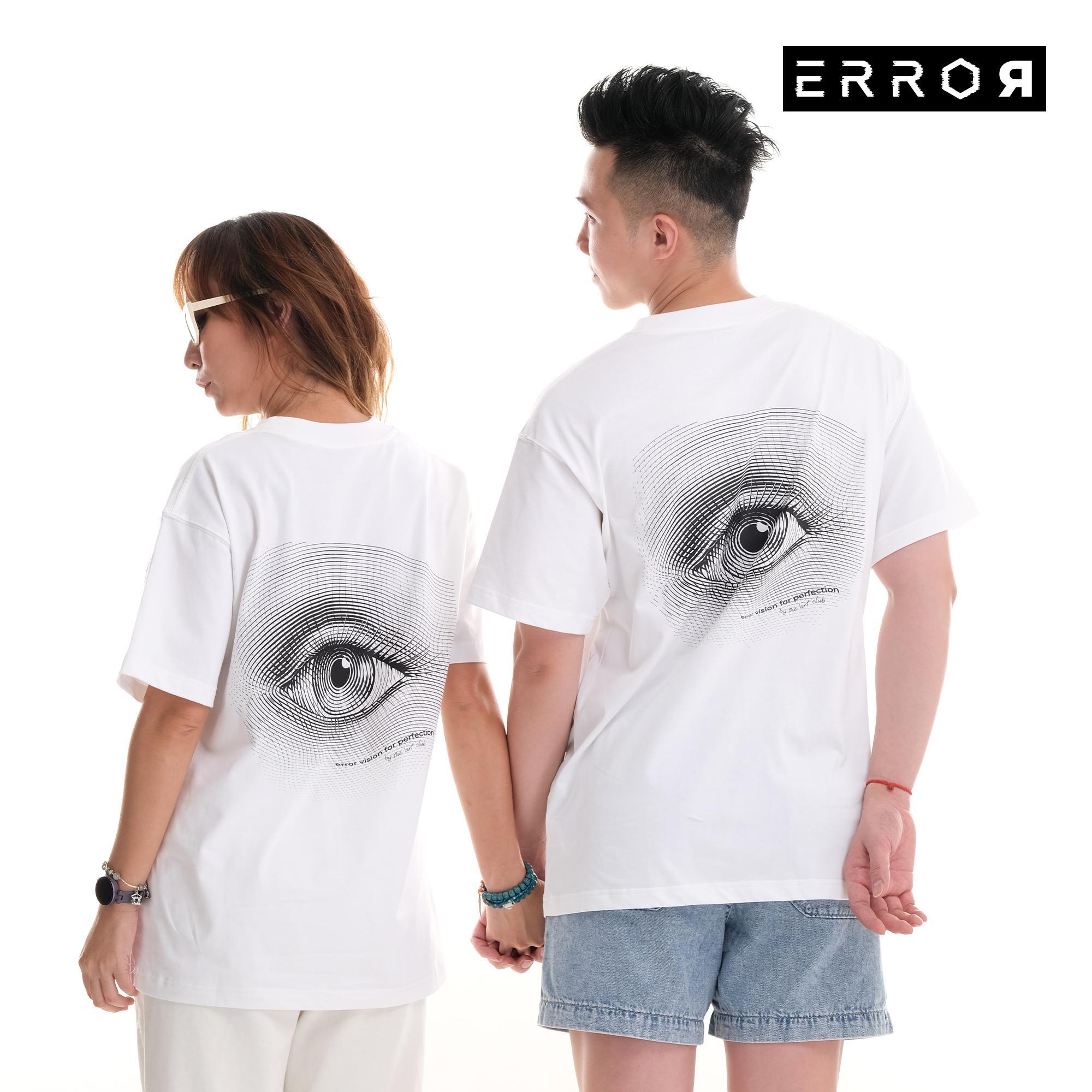 Áo Phông Oversize Nam Nữ Cặp Đôi Error Vision Local Brand Error Cotton Basic Màu Trắng Vải Mát Không Co Rút Sau Giặt