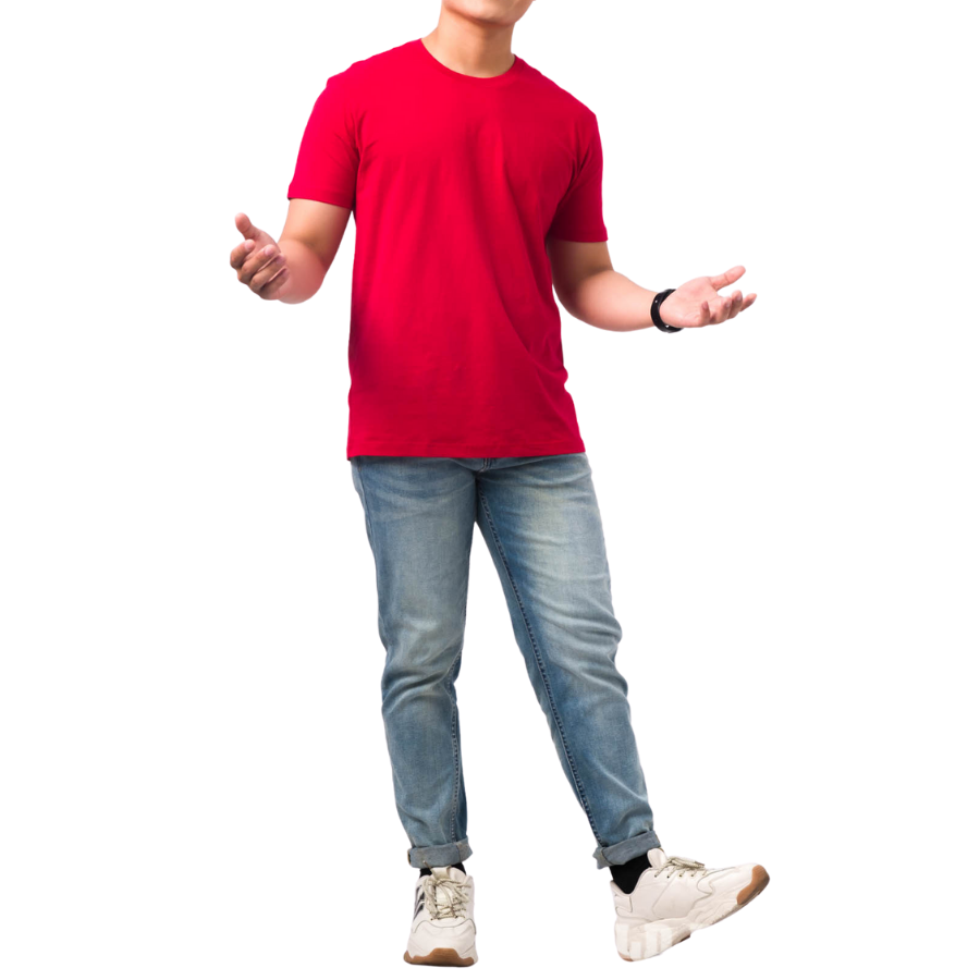 Áo Thun Nam Gold Rhino Trơn Cổ Tròn, Áo Phông Nam Basic 100 Cotton Cao Cấp Hàng Hiệu Đẹp Thoáng Mát Tay Ngắn Màu Đỏ Tươi