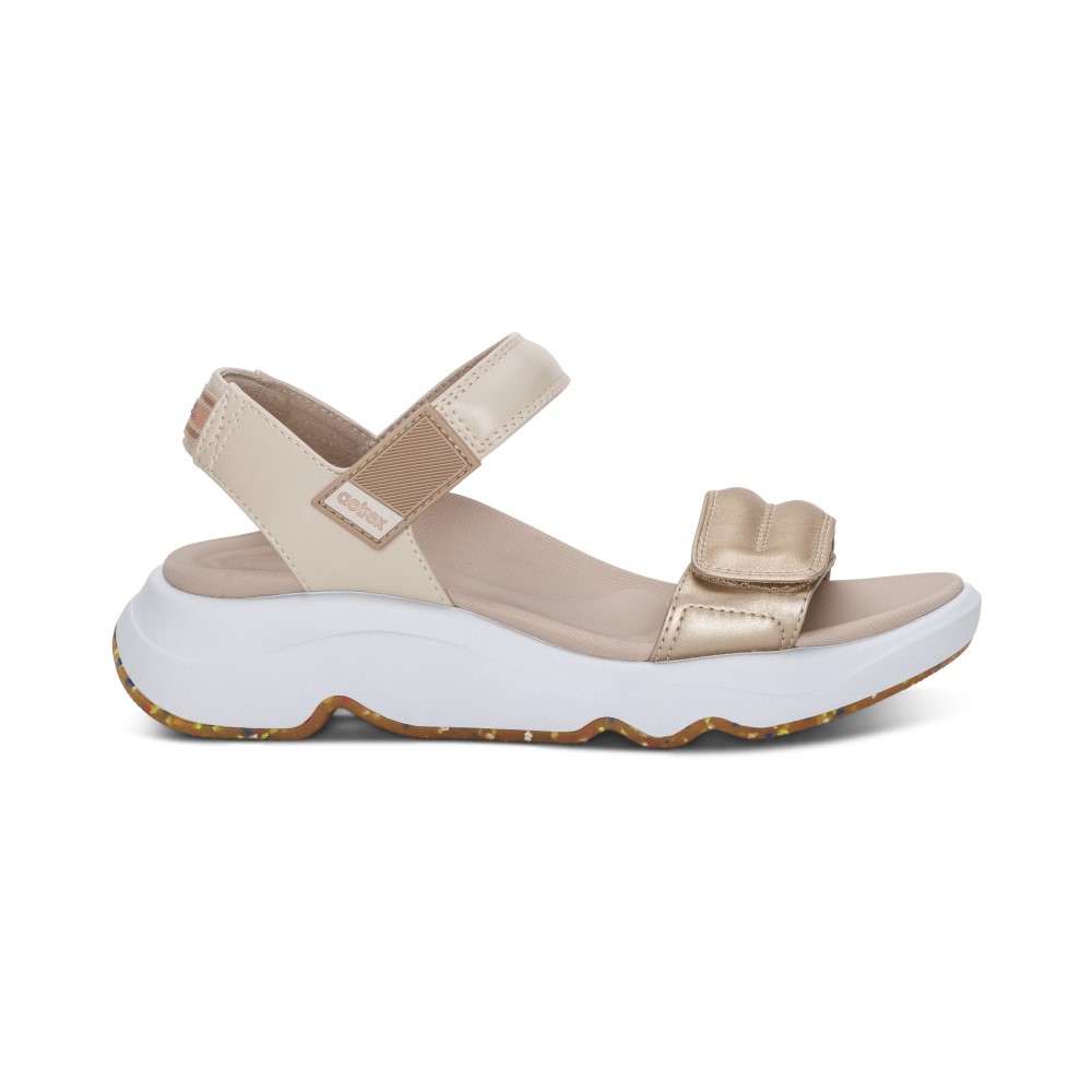 Sandal sức khoẻ nữ Aetrex Whit Champagne